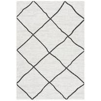 SAFAVIEH Courtyard Cohen Diamond Indoor/Outdoor Area Rug, Ivory/Black, 5'3" x 7'7"