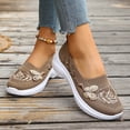 thumbnail image 2 of Orthopedic Shoes for Women Comfortable Casual Athletic Work Woven Slip on Mesh Breathable Lightweight Non Slip Walking Running Sneakers Khaki Size 6, 2 of 5