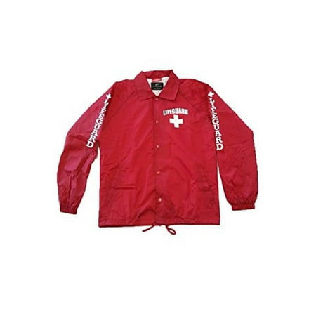 Nylon Mens Windbreaker - Lifeguard Windbreaker Jacket - Water and Wind Resistant 100% Nylon Ideal for Men, Teens, Girls.