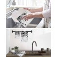 thumbnail image 5 of Black Gradient Kitchen Dish Towels for Drying Dishes Set of 3, Abstract Polka Dots Vintage Modern Art Waffle Weave Microfiber Hand Tea Bathroom Towels Quick Dry & Absorbent Towel 12x12, 5 of 7