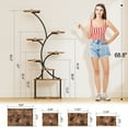 thumbnail image 5 of 1pc 8-Tier LED Lighted Corner Bookcase, 62" Tree-Shaped Metal Display Shelf for Plants, Handicrafts & Books, Multi-functional Storage Rack for Living Room, Study, Balcony & Home Decor, 5 of 10