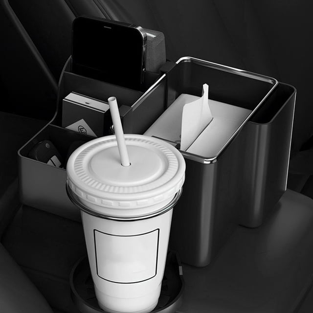EGNMCR Multifunctional Car Armrest Storage Box Water Cup Holder, Car Seat Organizer Tissue Storage With Cup Holder, Universal Car Seat Organizer, One Cup Holder,