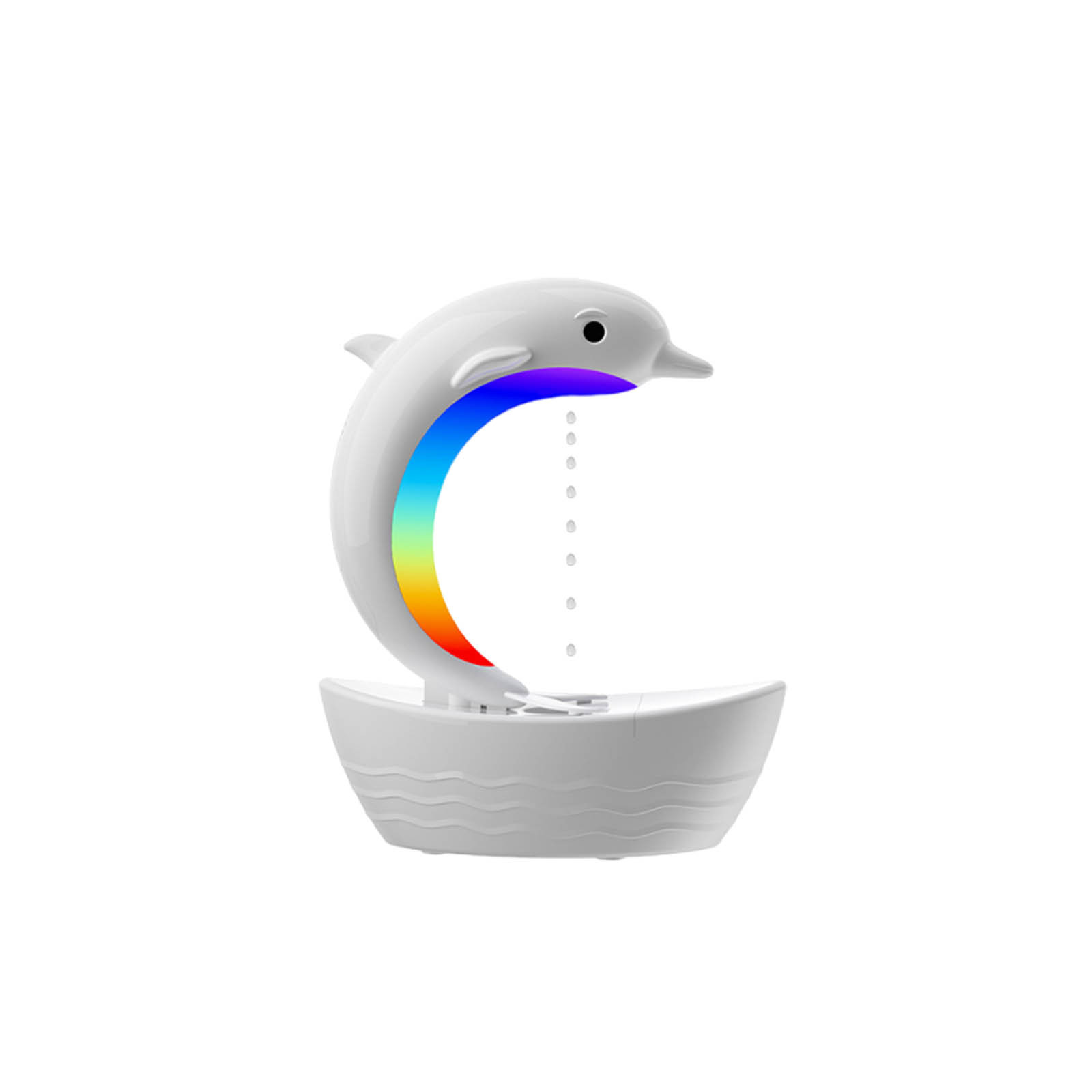 FHBVT Dolphin Anti Gravity Water Drop Humidifier 400ml Bluetooth 5.3 Speaker Colorful Night Light 3 in 1 Cool Mist Humidifier Auto Shut Off Ultra Quiet for Home Office Baby Bedroom Yoga Spa
