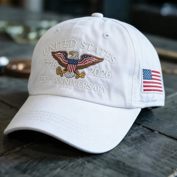 WKSCLPAI 250 Anniversary USA Hat, 1776–2026 USA Flag & Bald Eagle Printed Patriotic Commemorative Hat, Adjustable Baseball Cap for Men Women, For Celebrate Freedom 250 Years
