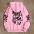 thumbnail image 2 of Valora Product Category Women's Hoodies Sweatshirts Casual Hooded Pullover with Pocket Graphic Print for Fall Winter Comfort and Everyday Wear Pink XL, 2 of 4