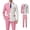 Pink, variant on Men's Double Breasted Suit Set, Color Block Slim Fit Formal Wear