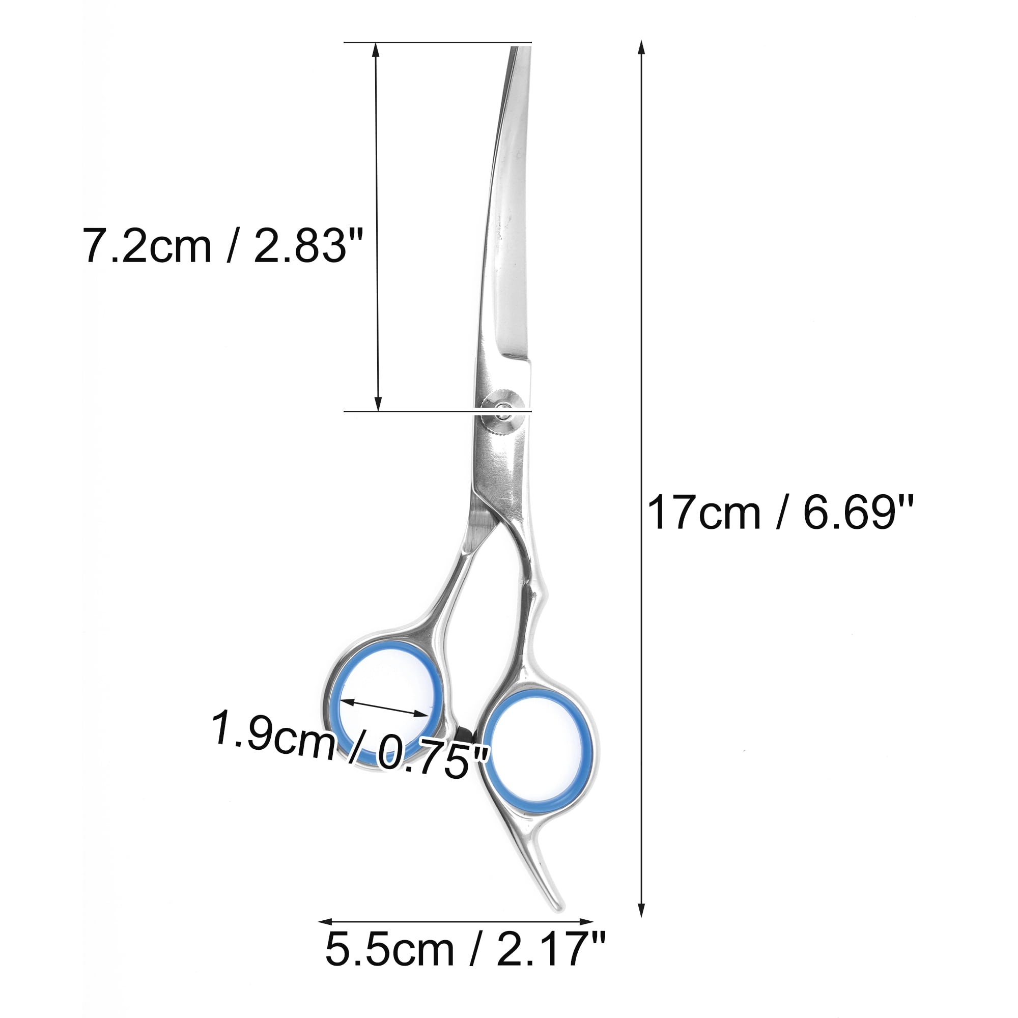Unique Bargains 1 Pc Lightweight Pet Scissors for Pets Shop 5.5 Inches Silver Tone Blue