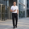 thumbnail image 3 of AZoiNM Men's Quick-Dry Athletic Pants Loose Fit Straight Leg Reflective Elastic Waistband, 3 of 11