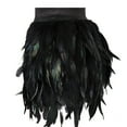 thumbnail image 4 of MORTTIC Women's Unique Faux Feather Mini Skirt Gothic Style Irregular Hem Summer Party Cocktail Skirt Black，S, 4 of 7