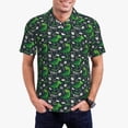 thumbnail image 3 of Balery Dinosaur and Bone Printed Men’s Short Sleeve Polo Shirt, Midweight Men's Shirt,Golf Polo shirts -Medium, 3 of 9
