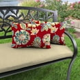 thumbnail image 4 of Jordan Manufacturing 18" x 12" Daelyn Cherry Red Floral Rectangular Outdoor Throw Pillows (2 Pack), 4 of 14