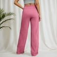 thumbnail image 6 of Womens Sweatpants Ribbed High Waisted Wide Leg Sweatpants Loose Straight Fit with Flowy Drape for Running Red XL, 6 of 6