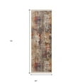 thumbnail image 4 of 2' X 6' Gray Abstract Distressed Runner Rug, 4 of 8