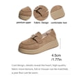 thumbnail image 6 of Orthopedic Loafers Shoes for Women Suede Arch Support Platform Slip on Round Toe Wide Width Lightweight Boat Shoes Khaki Size 6.5, 6 of 6