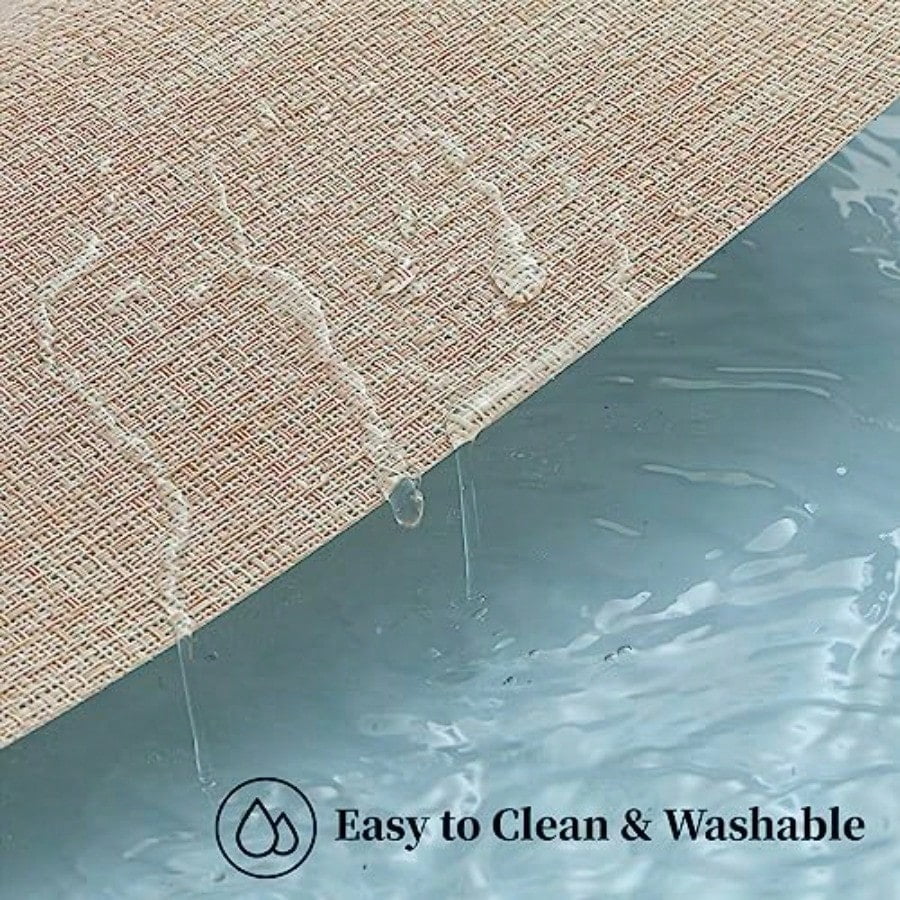 Beige Placemats Set of 20 - Heat Resistant Non-Slip Place mats for Dining Table Washable Durable PVC Vinyl Woven Table Mats Beige 20