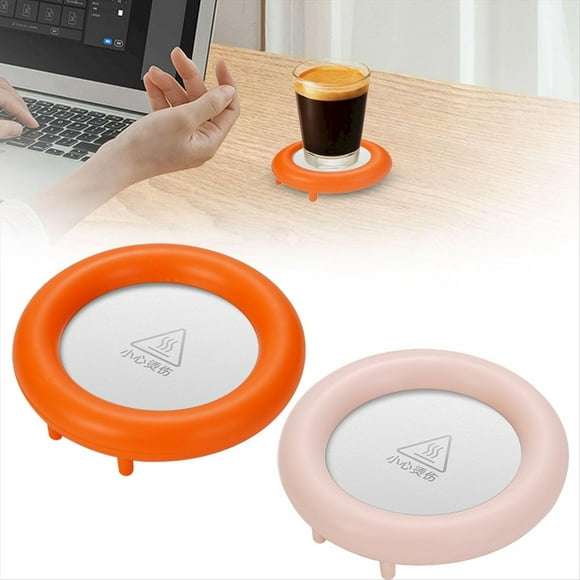 Almohadilla Térmica de Escritorio para el Invierno Calentador de Leche y Té Caliente para la Oficina Posavasos con Constante el Frío Rosa