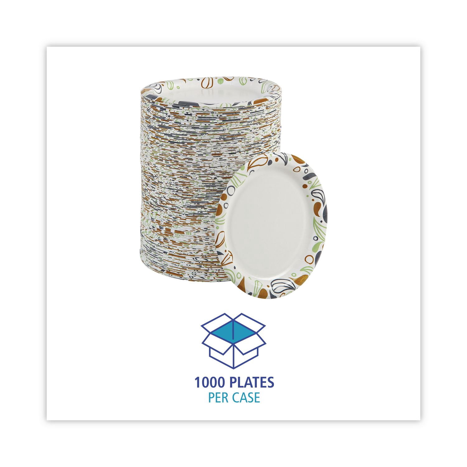 Boardwalk Deerfield 6 Inch Printed Paper Plates, 1000 Count