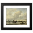 thumbnail image 2 of Willem van de Velde the Younger 14x12 Black Modern Framed Museum Art Print Titled - Fishing Boats on Shore (The Shore, Unloading a Fishing Smack) (1650 - 1707), 2 of 5