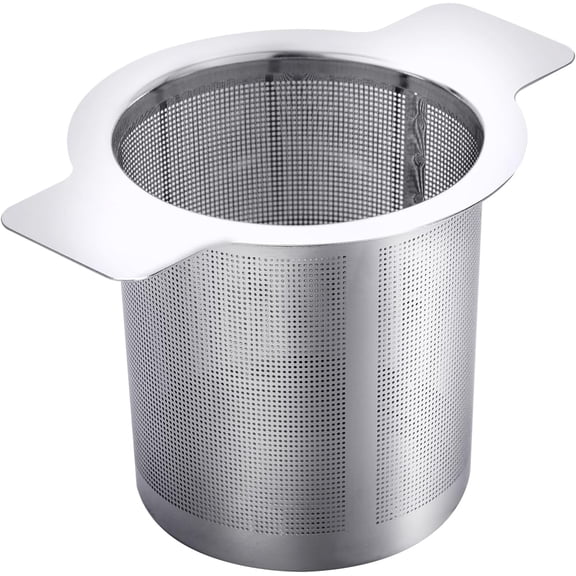Pekkaxy Extra Fine Mesh Tea Strainer Stainless Steel Tea Infuser Steeper for Loose Leaf Tea and Coffee, Tea Filter with Large Capacity for Tea Cups, Teapots, Mugs, Double Handles