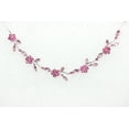 thumbnail image 3 of Faship Gorgeous Pink Rhinestone Crystal Floral Necklace Earrings Set, 3 of 5