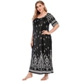 thumbnail image 3 of Women's Long Nightgown Soft Cooling Short Sleeve Full Length Sleepwear Plus Size Loungewear, 3 of 5