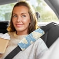 thumbnail image 6 of WOBOGO White Cloud Pattern on Blue Background Seat Belt Cover 2 Piece Soft Comfort Driving Shoulder Pad Suitable for All Cars and Backpacks, 6 of 8