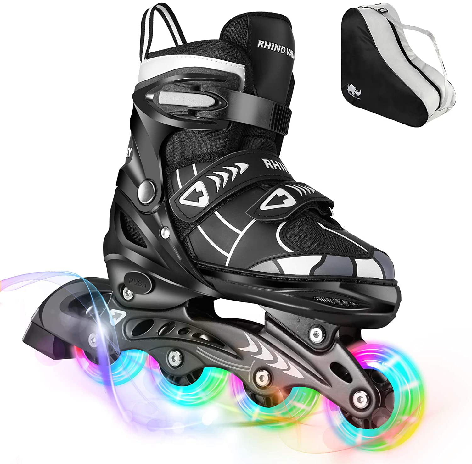 Roller Skates with Featuring All Illuminating Wheels ITurnGlow Adjustable Inline Skates for Kids and Adults Men and Ladies for Girls and Boys 