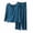 Blue, variant on Women's Summer Lightweight Solid Color Modal Cotton Polyester Long Sleeve Long Pants Pajama Set Elastic Waist Drawstring Breathable Comfortable Loungewear