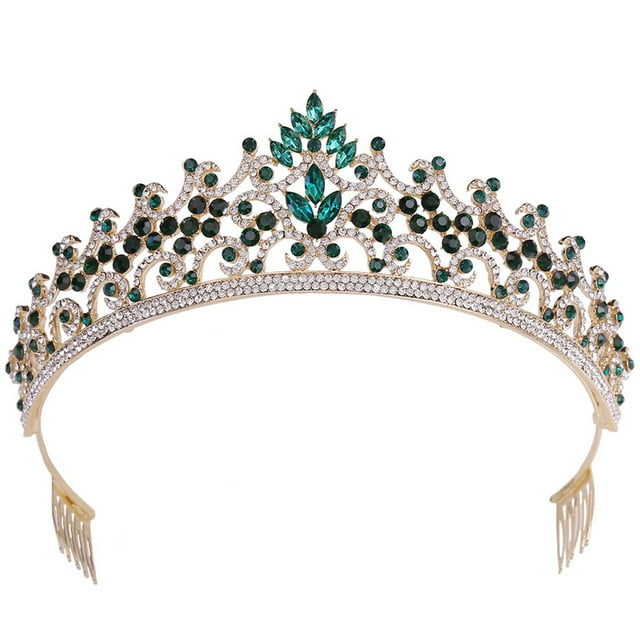 Bride Tiara Dainty Rhinestone: Princess Tiara Wedding Party Crown with Hair Comb