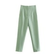 thumbnail image 4 of frariair ​High Waisted Cropped Dress Pants For Women Stretchy Work Wear With Side Pockets Professional Comfort Fit Slacks​ Light Green, 4 of 5