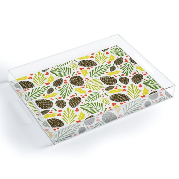 Society6 Heather Dutton Winter Woodlands White Acrylic Tray