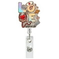 thumbnail image 1 of KNFATEQVEDG Retractable Glitter Badge Reel Sparkling Pull Tab Accessory Acrylic Badge Holder Reusable ID Card Holder with Clip for Work School Events Parties and More, 1 of 3
