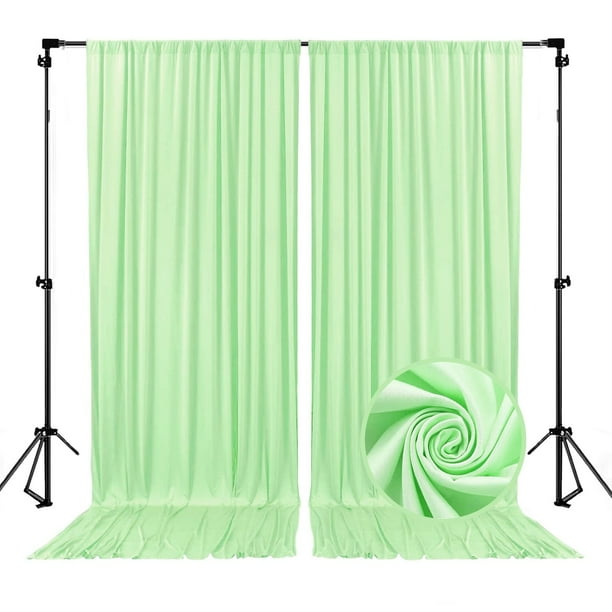 Telón de fondo ZEBMOON, color verde claro, 152 x 213 cm, 2 paneles, fiesta