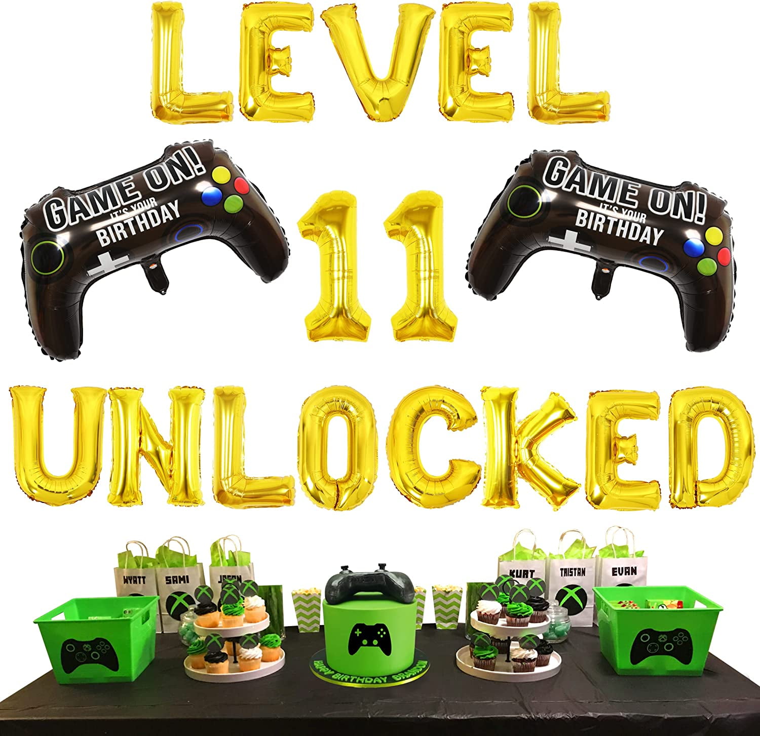 Level 11 Unlocked Birthday Decorations, Video Game Party Decorations