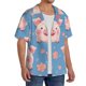 thumbnail image 2 of Balery Cute Pig Flowers Camisa Casual de Manga Corta con Botones para Hombre, Texturizada, Estilo Cubano, para Playa, Verano-3X-Large, 2 of 5