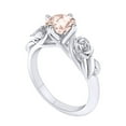 thumbnail image 2 of AFFY 1.00 Carat Round Shape Simulated Pink Morganite Rose and Leaf Engagement Ring 14k Solid White Gold Ring Size-8.5, 2 of 2