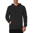 thumbnail image 1 of SUDADERA CON CAPUCHA INSPIRADA CHIC PARA HOMBRE DE MANGAS LARGAS SÓLIDA CON CORDÓN PULLOVER 2XL NEGRO OSCURO, 1 of 7