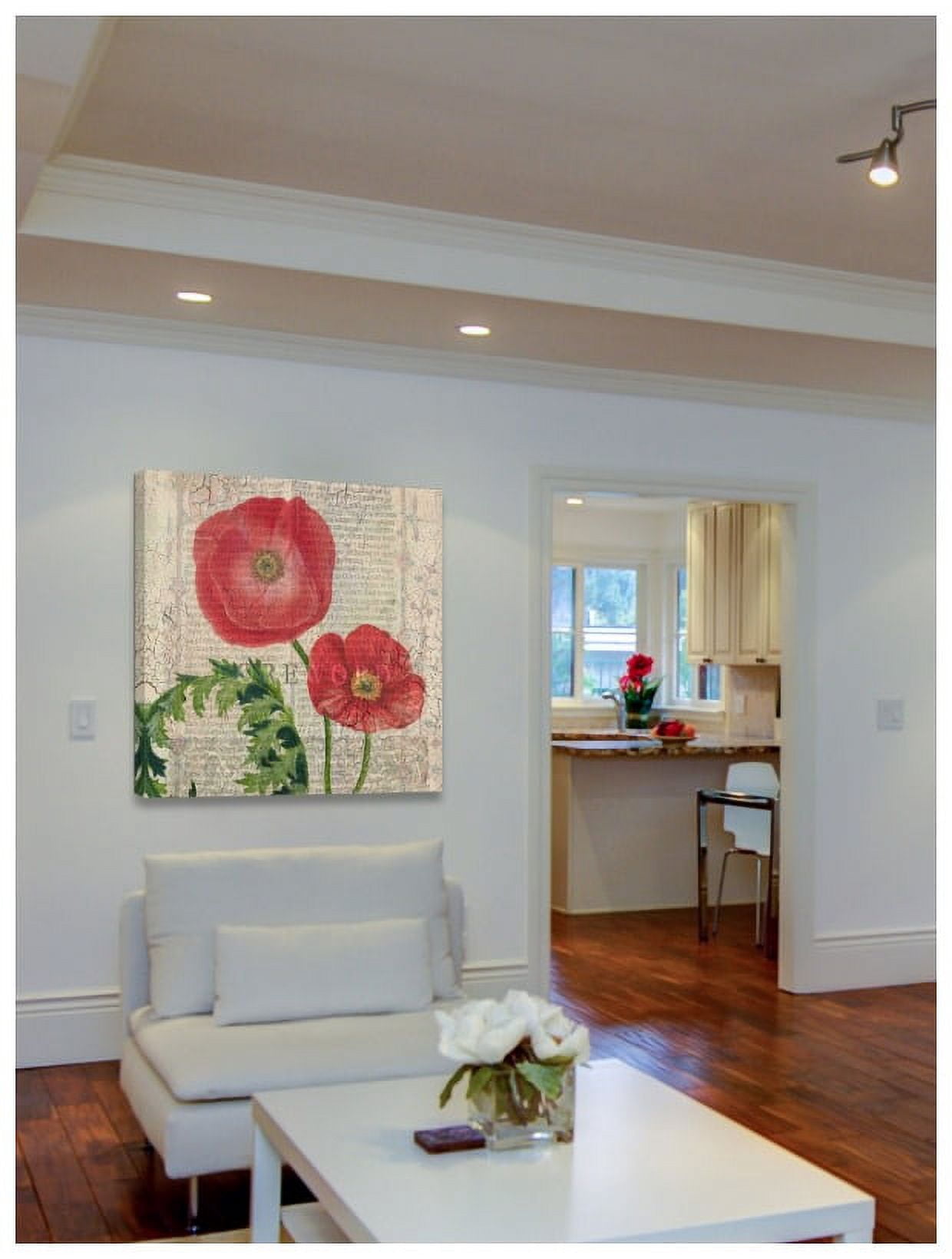 "Poppy Pages Square II" Painting Print on Wrapped Canvas