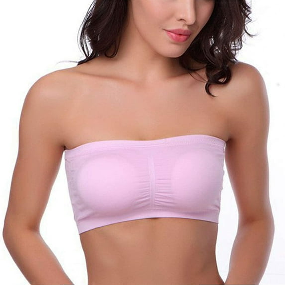 Seyurigaoka Women Bra Removable Padded Top Stretchy Seamless Bandeau Tube Tops