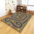 thumbnail image 1 of Kids Rug Car Rugs for Kids Toy Cars Play Mat City Life Road Rug for Cars Fun City Map for Carpet for Bedroom Boys (Sand Track, 47 * 70 inches), 1 of 7