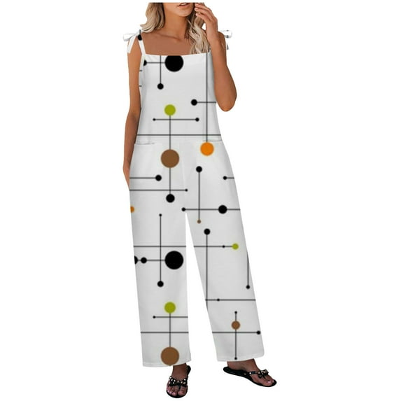 IROINNID Sleeveless Suspender Jumpsuit For Women Full-Length Ladies Backless Loose Long Rompers
