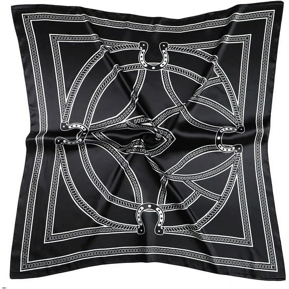 CAILDANL Silk Like Head Scarf for Women Satin Printed Bandana for Hair Wrapping Fashion Accessory 35 Inch Square Hair Scarf