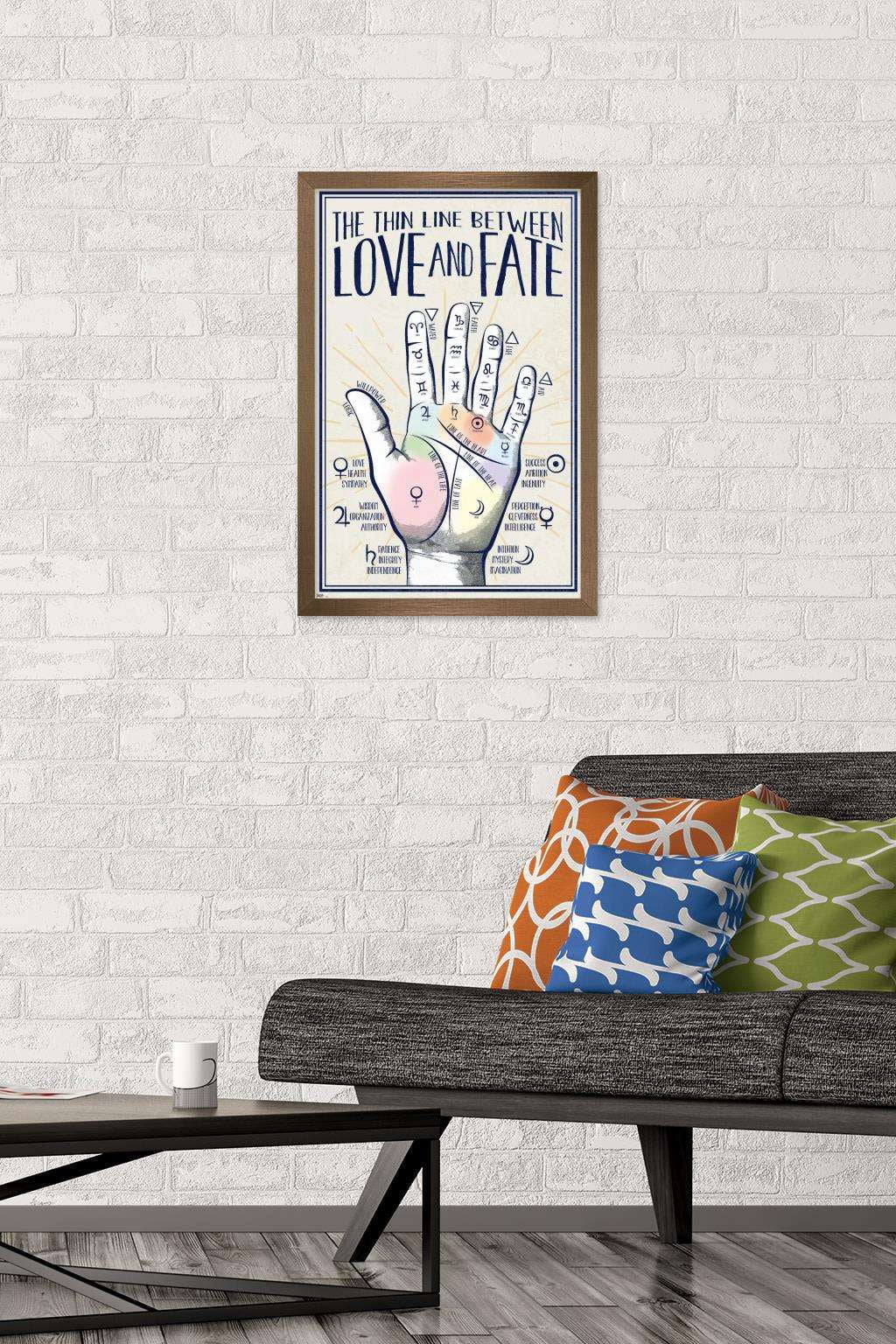 Palmistry Wall Poster, 14.725" x 22.375", Framed
