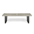 thumbnail image 5 of Tcbosik Outdoor Wooden Bench, 61.7" Porch Bench with Metal Legs, 2-Seater Chair for Deck, Patio, Garden, Backyard, Black & Gray, 5 of 8