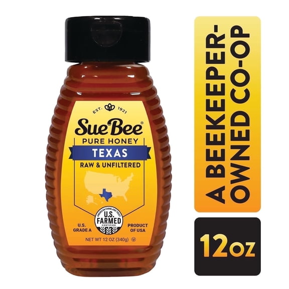 Sue Bee Local Honey, Raw & Unfiltered, Texas Region, 12 oz Bottle
