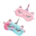thumbnail image 1 of Máscara de dormir para niños, 2 paquetes de máscara de dormir para niños unicornio, bonita máscara de ojos de felpa para dormir, máscara de ojo para niños y niñas Afortunado Sencillez, 1 of 5