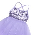 thumbnail image 4 of Nyeemya Kids Girls Ballet Dress Figure Ice Skating Costume Dance Leotards Sequins Asymmetric Tutu Dresses Purple 2-3, 4 of 7