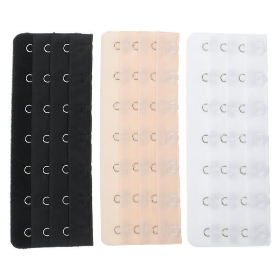 BERTDOMD 3pcs Stainless Steel Bra Extender 7 Hooks 3 Rows Elastic Bra Band Hook Strap Extensions for Women