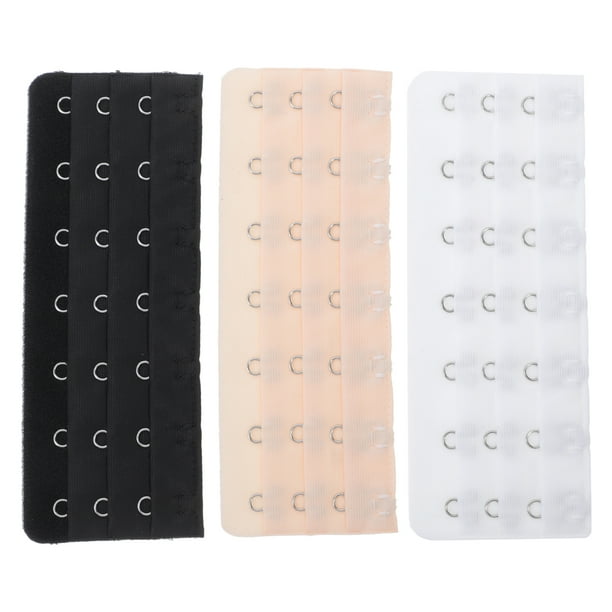 Extensor de gancho para sujetador de 3 uds con Clips de acero inoxidable, 3 filas, 7 ganchos, extensores de sujetador para mujer, correa de extensión de sujetador elástica