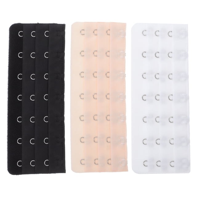 Shisuyan 3pcs Stainless Steel Bra Extender 7 Hooks 3 Rows Elastic Bra Band Hook Strap Extensions for Women